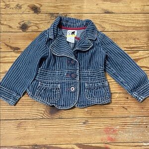 Chic Striped Blue Jean Jacket for Kids